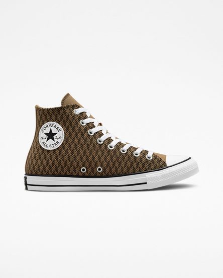 Tenis Converse Chuck Taylor All Star Herringbone Cano Alto Masculino Marrom Branco | PT M0175P4